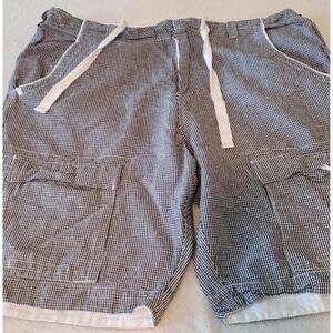 Vintage Y2K ROCAWEAR Designer Original Fit Plaid Drawstring Shorts. Size 38.